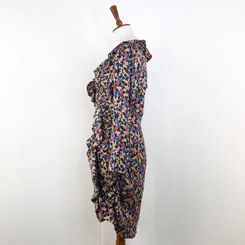 Veronica Beard Minna Floral Ruffled Silk Dress - Picture 5 of 12
